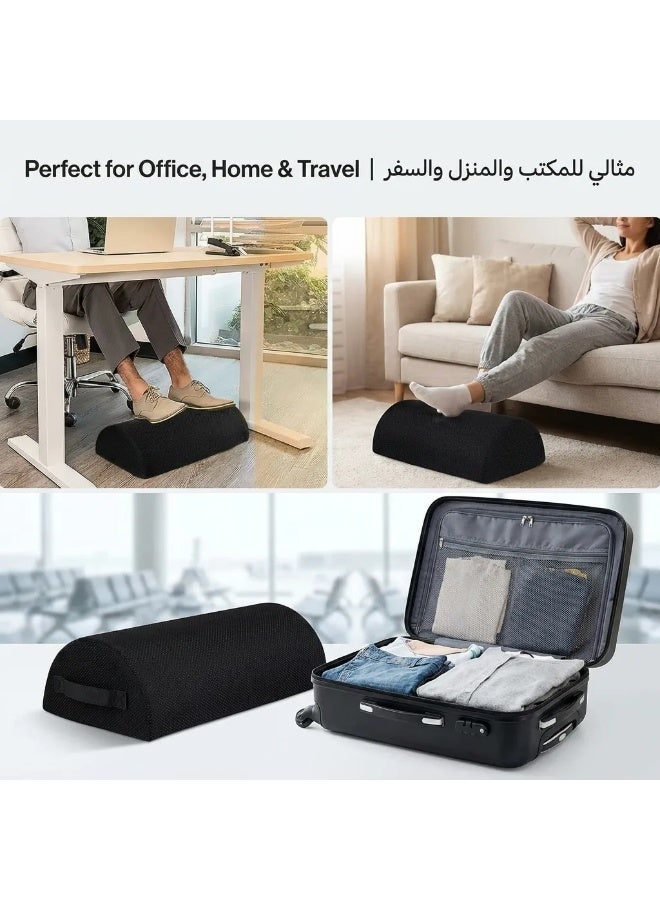 Foot Rest for Under Desk Ergonomic Memory Foam Footrest Pillow with Adjustable Heights & Non-slip Bottom Breathable Washable Cover, Office Foot Stool for Lumbar Back Knee Pain at Home Airplane Travel - Image 2